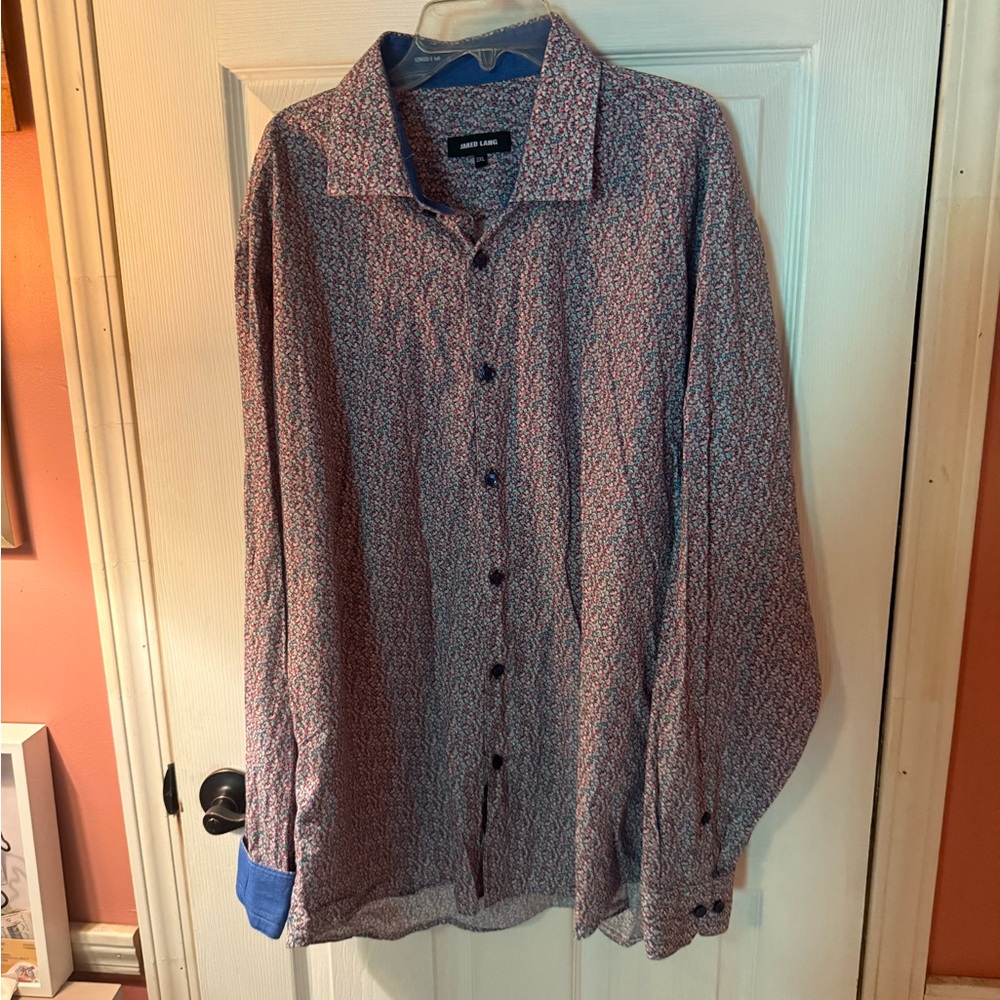 (SALE) Jared Lang Men's Patterned Shirt - floral